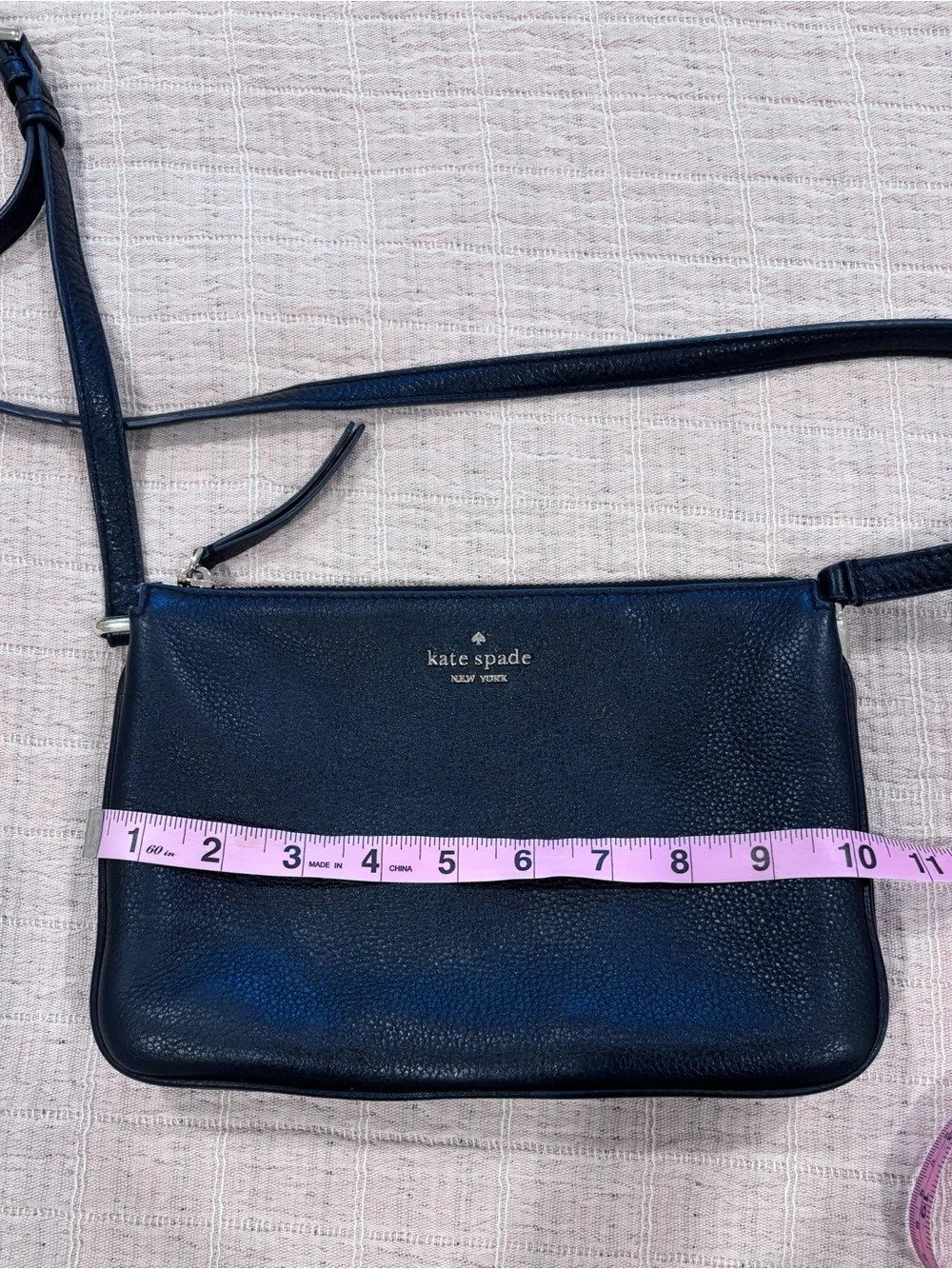 kate spade Black Pebbled Leather Crossbody with Gold Hardware